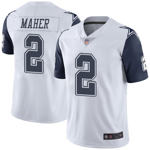 Men Dallas Cowboys Limited White Brett Maher 2 Rush Vapor Untouchable NFL Jersey